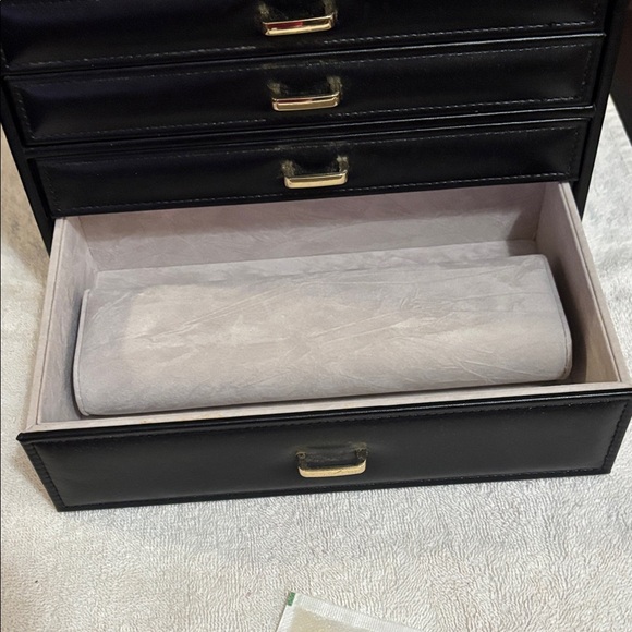 Luxurious Black Jewelry Organizer with Gold Accents, 6 layers (drawers) NWOT - Picture 11 of 15